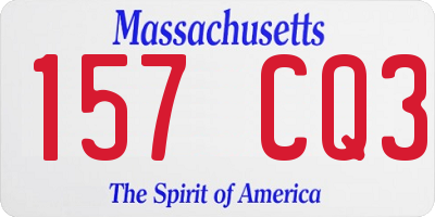 MA license plate 157CQ3