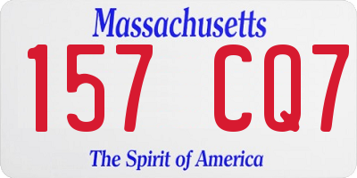 MA license plate 157CQ7