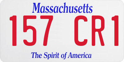 MA license plate 157CR1