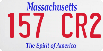 MA license plate 157CR2