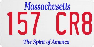 MA license plate 157CR8