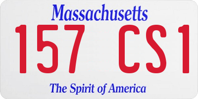 MA license plate 157CS1