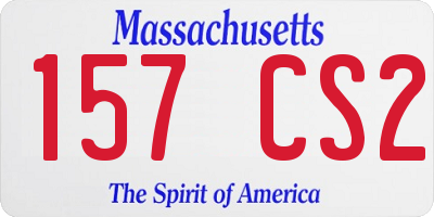 MA license plate 157CS2