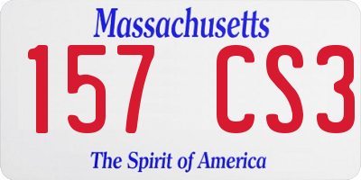 MA license plate 157CS3