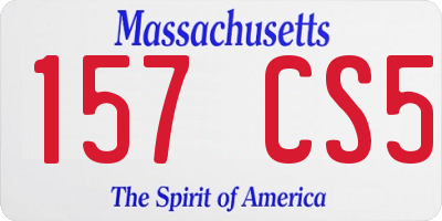 MA license plate 157CS5