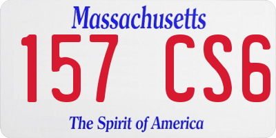 MA license plate 157CS6