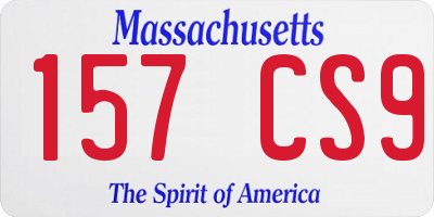 MA license plate 157CS9