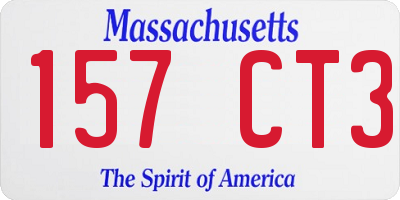 MA license plate 157CT3