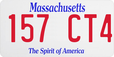 MA license plate 157CT4