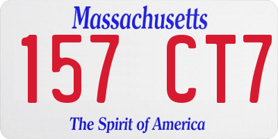 MA license plate 157CT7