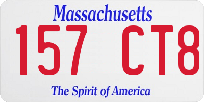 MA license plate 157CT8