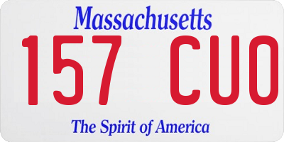 MA license plate 157CU0