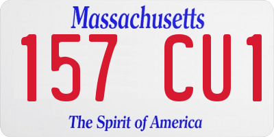 MA license plate 157CU1