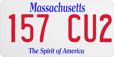 MA license plate 157CU2