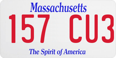 MA license plate 157CU3