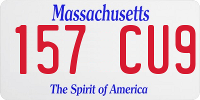 MA license plate 157CU9