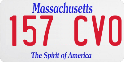 MA license plate 157CV0