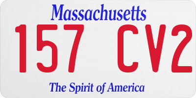 MA license plate 157CV2