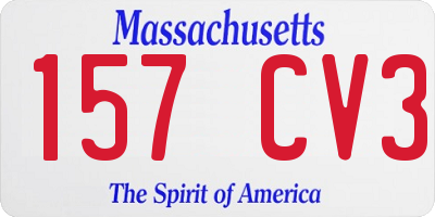 MA license plate 157CV3
