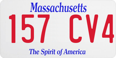 MA license plate 157CV4