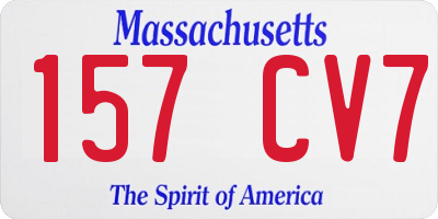 MA license plate 157CV7
