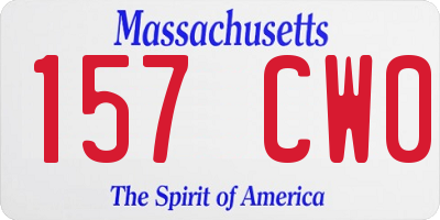MA license plate 157CW0