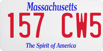 MA license plate 157CW5