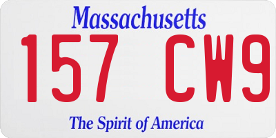 MA license plate 157CW9