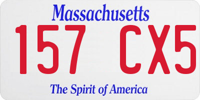 MA license plate 157CX5