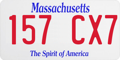 MA license plate 157CX7