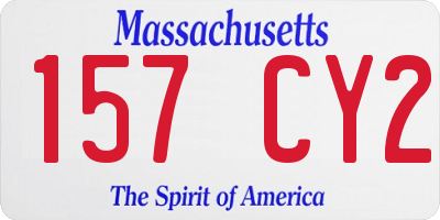 MA license plate 157CY2
