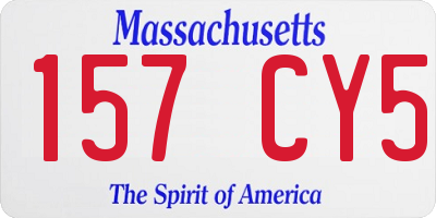 MA license plate 157CY5