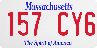 MA license plate 157CY6