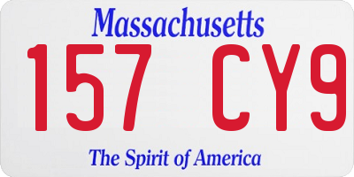 MA license plate 157CY9