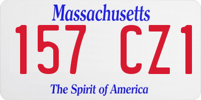 MA license plate 157CZ1