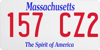 MA license plate 157CZ2