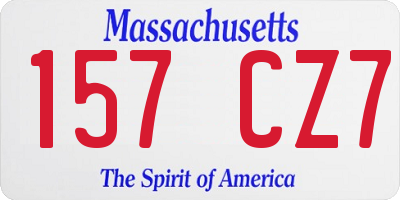 MA license plate 157CZ7