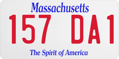 MA license plate 157DA1