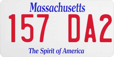MA license plate 157DA2
