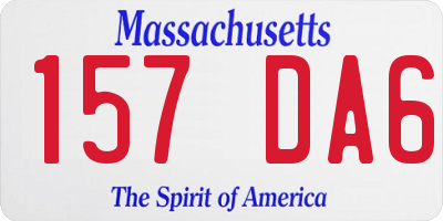 MA license plate 157DA6