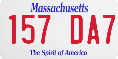 MA license plate 157DA7