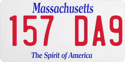 MA license plate 157DA9