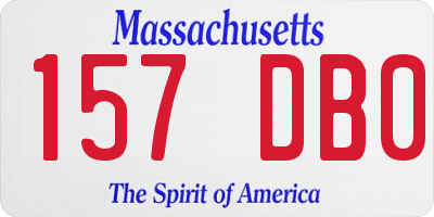 MA license plate 157DB0