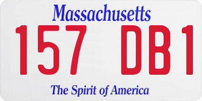 MA license plate 157DB1