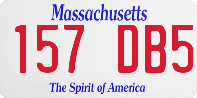 MA license plate 157DB5