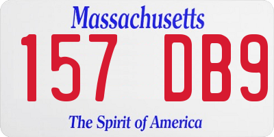 MA license plate 157DB9