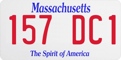 MA license plate 157DC1