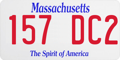 MA license plate 157DC2