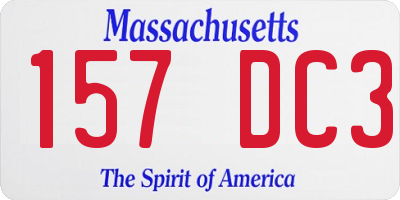 MA license plate 157DC3