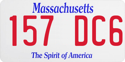 MA license plate 157DC6
